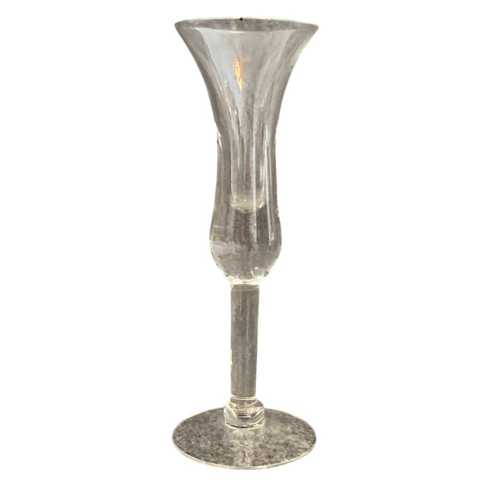 VTG English Plain Stem Wine Cordial Drinking Flute Georgian Glass